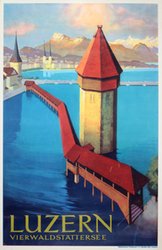 Luzern Vierwaldstättersee - Switzerland Schweiz original vintage poster