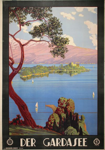 Der Gardasee - Lake Garda - Italy original poster designed by Trematore, Severino (1895-1940)