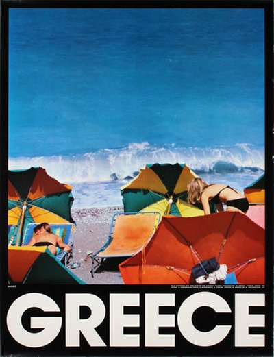 Greece Rhodes original poster designed by Layout: N. Costopoulos - Photo: N. Mavrogenis, N. Contos