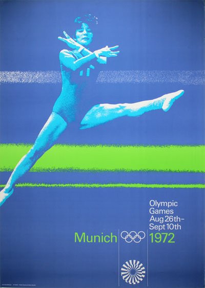 1972 Munich Olympics Gymnastics Floor Exercise A0 original poster designed by Aicher, Otl (1922-1991)