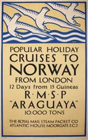 Cruises-to-Norway-RMSP-Araguaya-original-vintage-poster