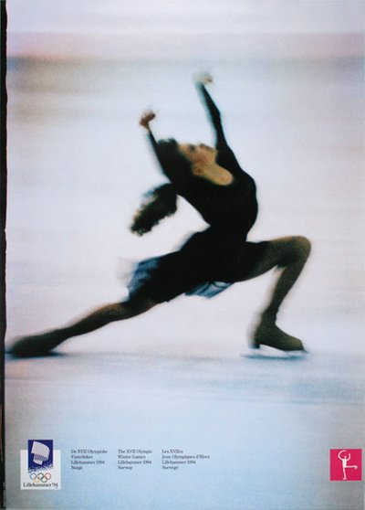 Lillehammer 94 Winter Olympics - No.12 - Figure Skating original poster designed by Photo: Jim Bengston