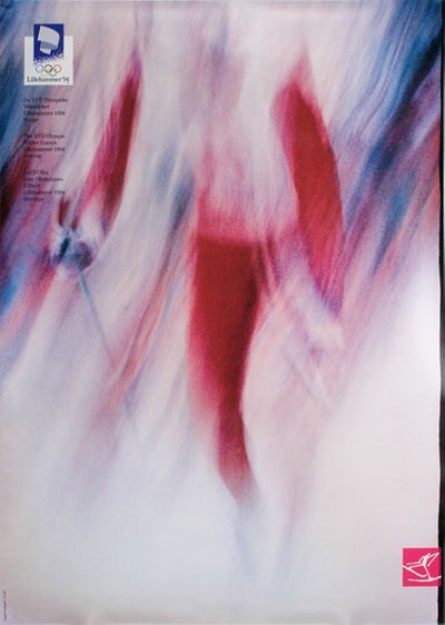 Lillehammer 94 Winter Olympics - No.07 XL - Nordic Skiing original poster designed by Photo: Jim Bengston