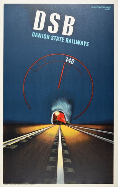 DSB - 140 original poster designed by Rasmussen, Aage (1913-1975)