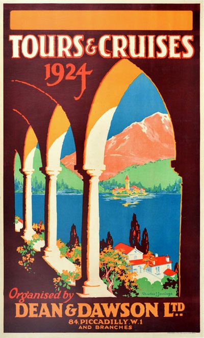 Dean Dawson Tours 1924 original poster designed by Charles J Jennings
