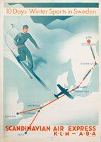 KLM-ABA-Scandinavian-Air-Express-Sweden-Are-original-vintage-poster