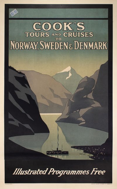 Cooks Tours and Cruises to Norway Sweden Denmark original poster 