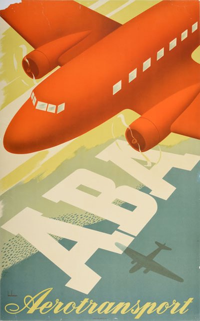 ABA Aerotransport original poster designed by Beckman, Anders (1907-1967)