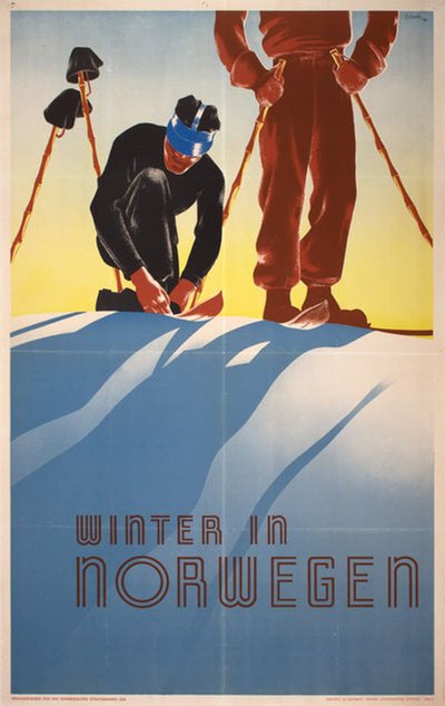 Winter in Norwegen original poster designed by Schenk