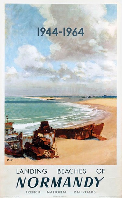Landing Beaches of Normandy 1944-1964 original poster designed by Brenet, Albert (1903-2005)