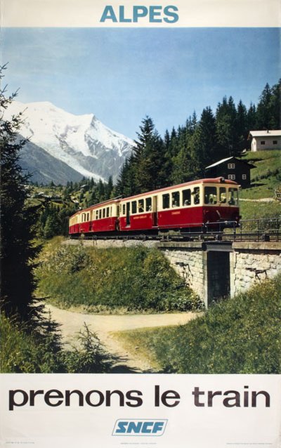 Alpes prenons le train SNCF original poster 