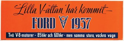 Ford V 1937 original poster 