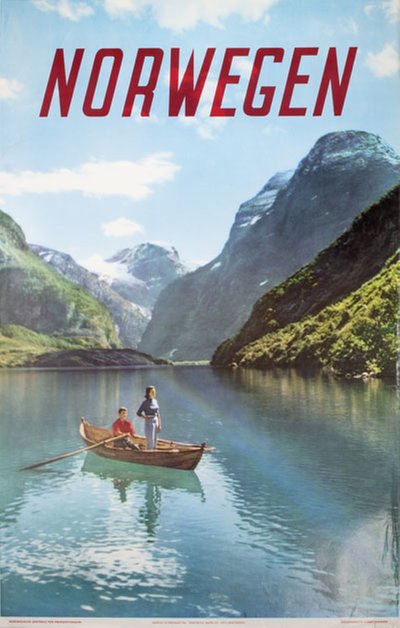 Norwegen - 1966 - Lake Loen original poster designed by Photo: John Tedford