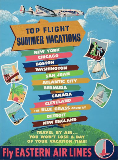 Eastern Air Lines Summer Vacations original poster 