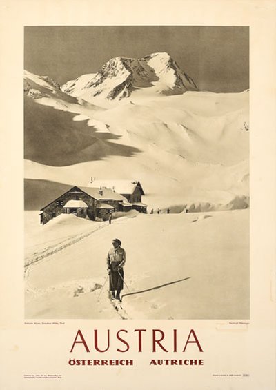 Austria Stubaier Alpen Tirol original poster designed by Photo: Reinhold Böhringer