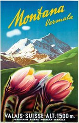 Montana Vermala Valais Suisse original vintage poster