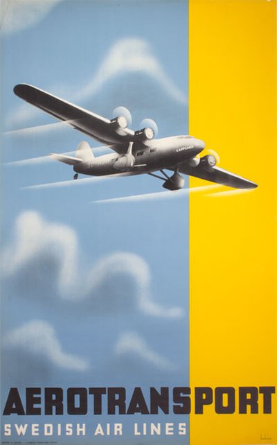Aerotransport Swedish Air Lines original poster designed by Beckman, Anders (1907-1967)