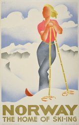 Norway The Home of Ski-ing original vintage poster