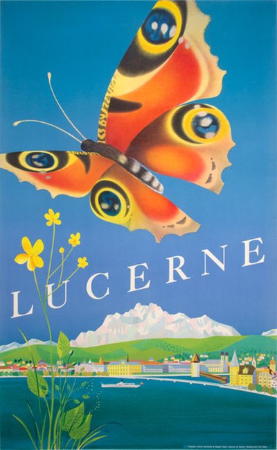 Lucerne original poster designed by Atelier Schmidlin & Magoni