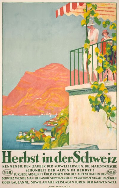 Herbst in der Schweiz original poster designed by Cardinaux, Emil (1877-1936)