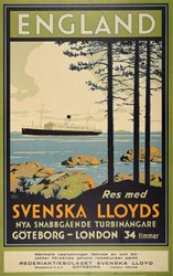 England - Svenska Lloyds original vintage poster