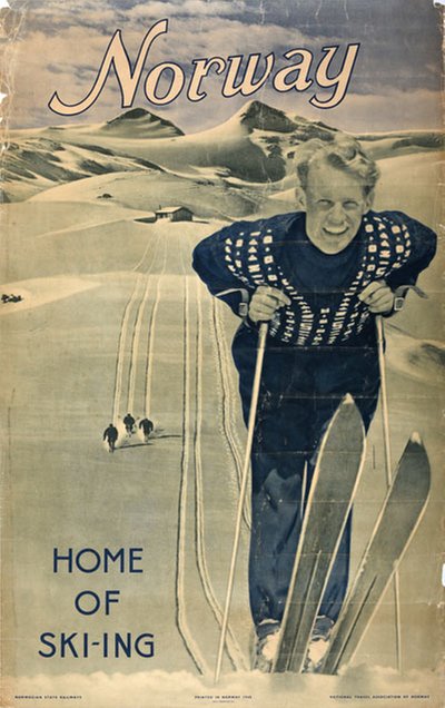 Norway  Home of Ski-ing 1948 original poster 