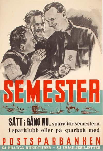 Semester SJ Postsparbanken  original poster 