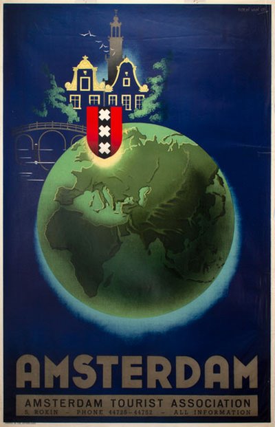 Amsterdam Tourist Association Amsterdam original poster designed by van Os, Koen (1910-1983)