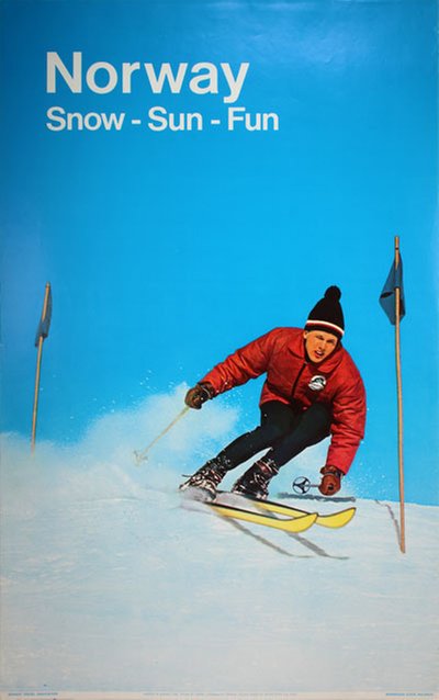 Norway - 1967 - Snow Sun Fun original poster designed by Photo: Knudsen