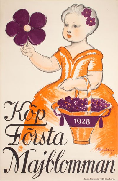 1928 Förstamajblomman original poster designed by Schonberg, Torsten (1882-1970)