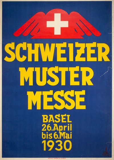 Schweizer Muster Messe Basel 1930 original poster designed by Kaiser, Oskar (1884-1942)