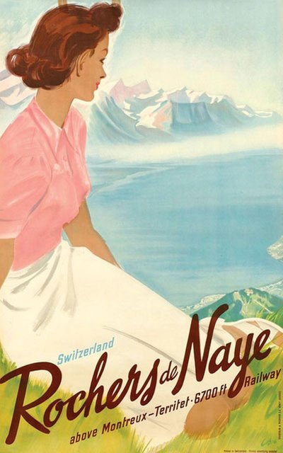 Rochers de Naye Suisse original poster designed by Libiszewski, Herbert Berthold (1897-1985)