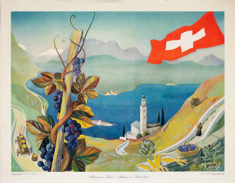 Automme en Suisse - Autumn in Switzerland original poster designed by Gerbig, Richard