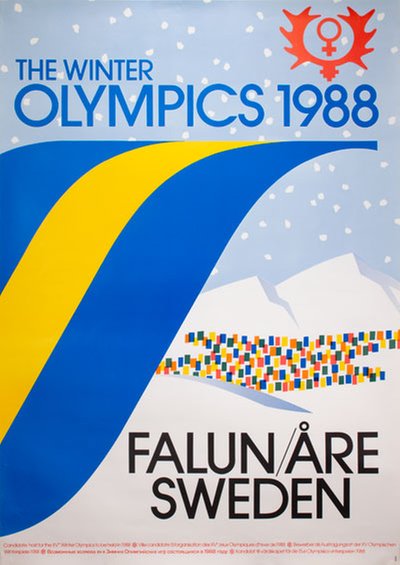 Winter Olympics Åre Falun Sweden 1988 Candidate original poster 