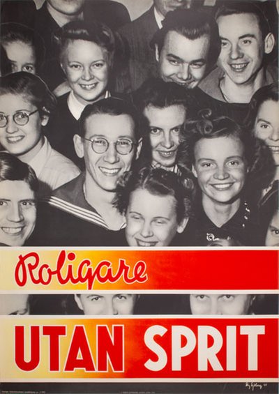 Roligare Utan Sprit original poster designed by Sjöberg, Stig (1909-1985)