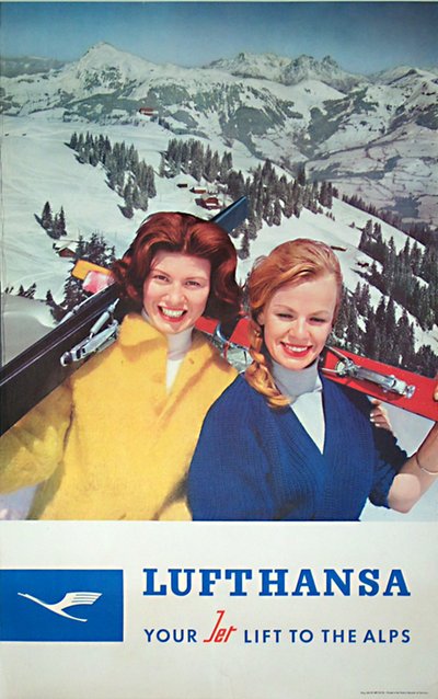Lufthansa - Your Jet lift to the alps original poster 