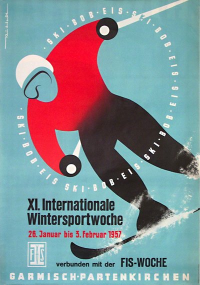 Garmisch-Partenkirchen - XI. Internationale Wintersportwoche  original poster 
