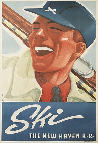 Ski the New Haven R.R. original poster designed by Maurer, Sascha (1897-1961)