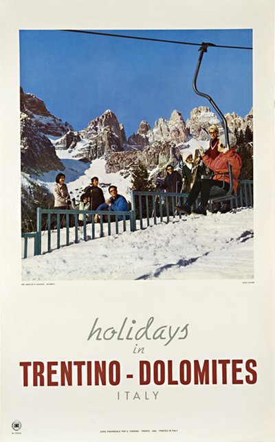 Trentino - Dolomites - Italy original poster designed by Arti Grafiche R. Manfrini - Rovereto - Foto: Eccher