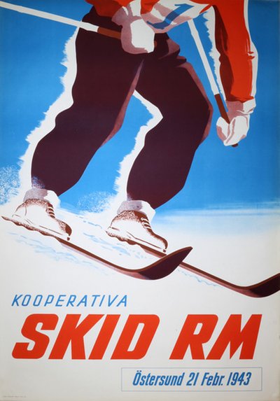 Kooperativa Skid RM Östersund 1943 original poster 