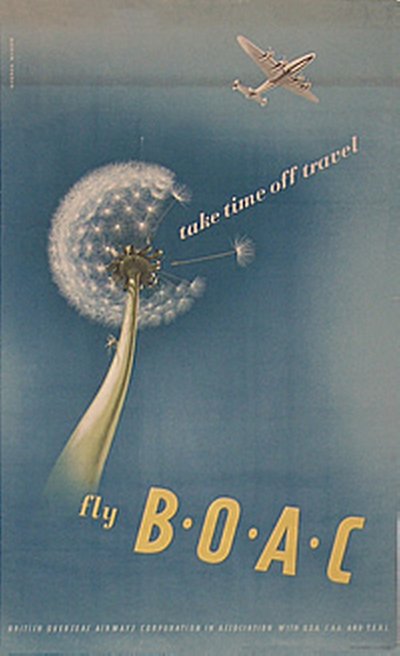 BOAC - Take time off travel original poster designed by Weaver, Norman (1913-1989)