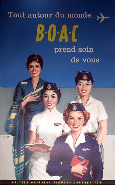 BOAC original poster designed by A. Cessel On