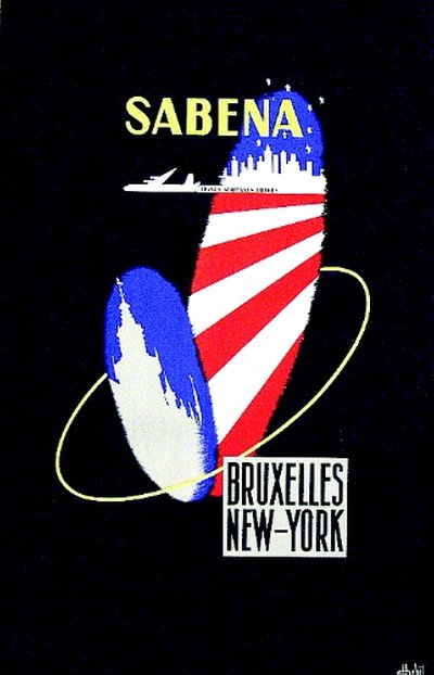 Sabena - Bruxelles - New-York original poster 