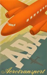 ABA Aerotransport original vintage poster