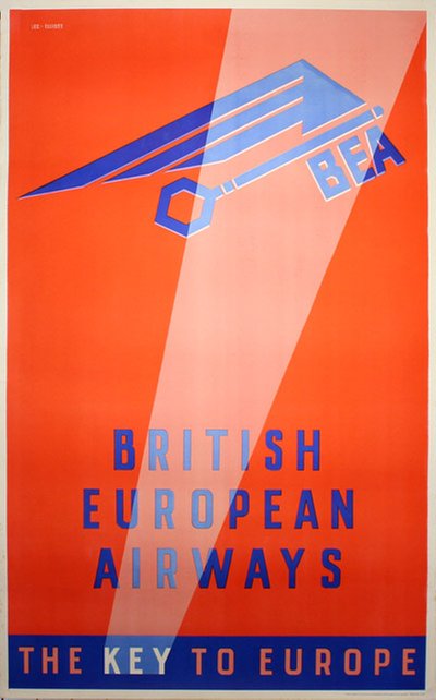 BEA The key to Europe original poster designed by Lee-Elliott, Theyre (1903-1988)