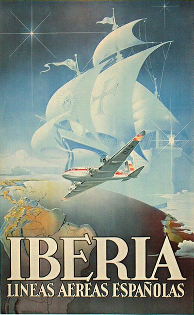 Iberia - Lineas Aereas Espanolas original poster designed by Anon