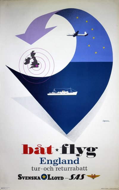 Swedish Lloyd - SAS original poster designed by Lagerson, Rolf H. (1925-2006)