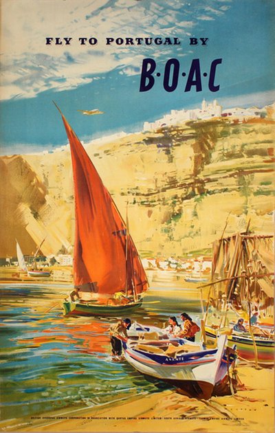 Fly to Portugal by BOAC  original poster designed by Wootton, Frank (1911-1998)