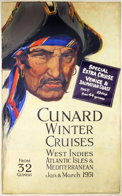 Cunard Winter Cruises 1931 original poster designed by A H Frack?