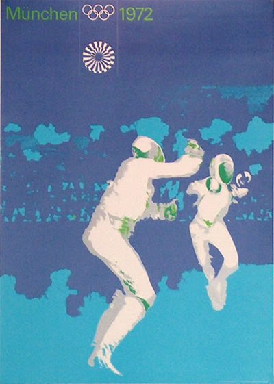 München 1972 - Fencing original poster designed by Aicher, Otl (1922-1991)